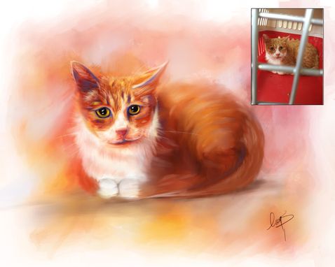 Custom Made Custom Pet Portrait On Fine Art Paper With White Matt Included