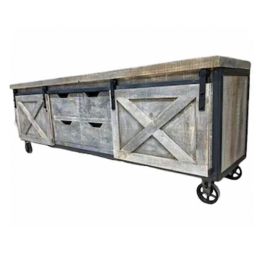 Custom Made Large Rustic Industrial Double Sink Vanity / Media / Cabinet / Console / Farmhouse /Bathroom