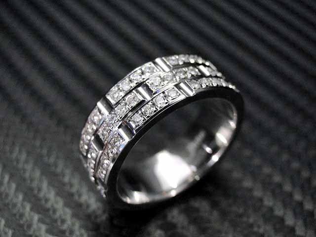 Hand Crafted 25k White Gold Mens Diamond Wedding Band / Engagement ...