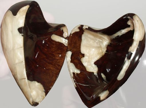 Custom Made Heart Shaped Manzanita Hand Carved Jewelry Box - Islands