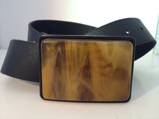 Custom Made Amber Fused Glass Belt Buckle