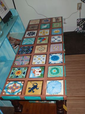 Custom Made Hand Painted Mexican Tile Table Top