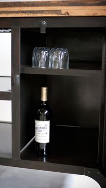 Custom Made Industrial Home Bar Reclaimed Wood, Coffee Cart, Mini Bar, Wine Cabinet, Kitchen Island, Bar Cart