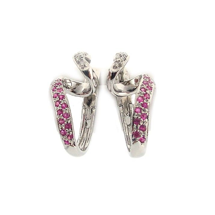 Buy Handmade Pink Sapphire And Diamond Earrings, made to order from ...