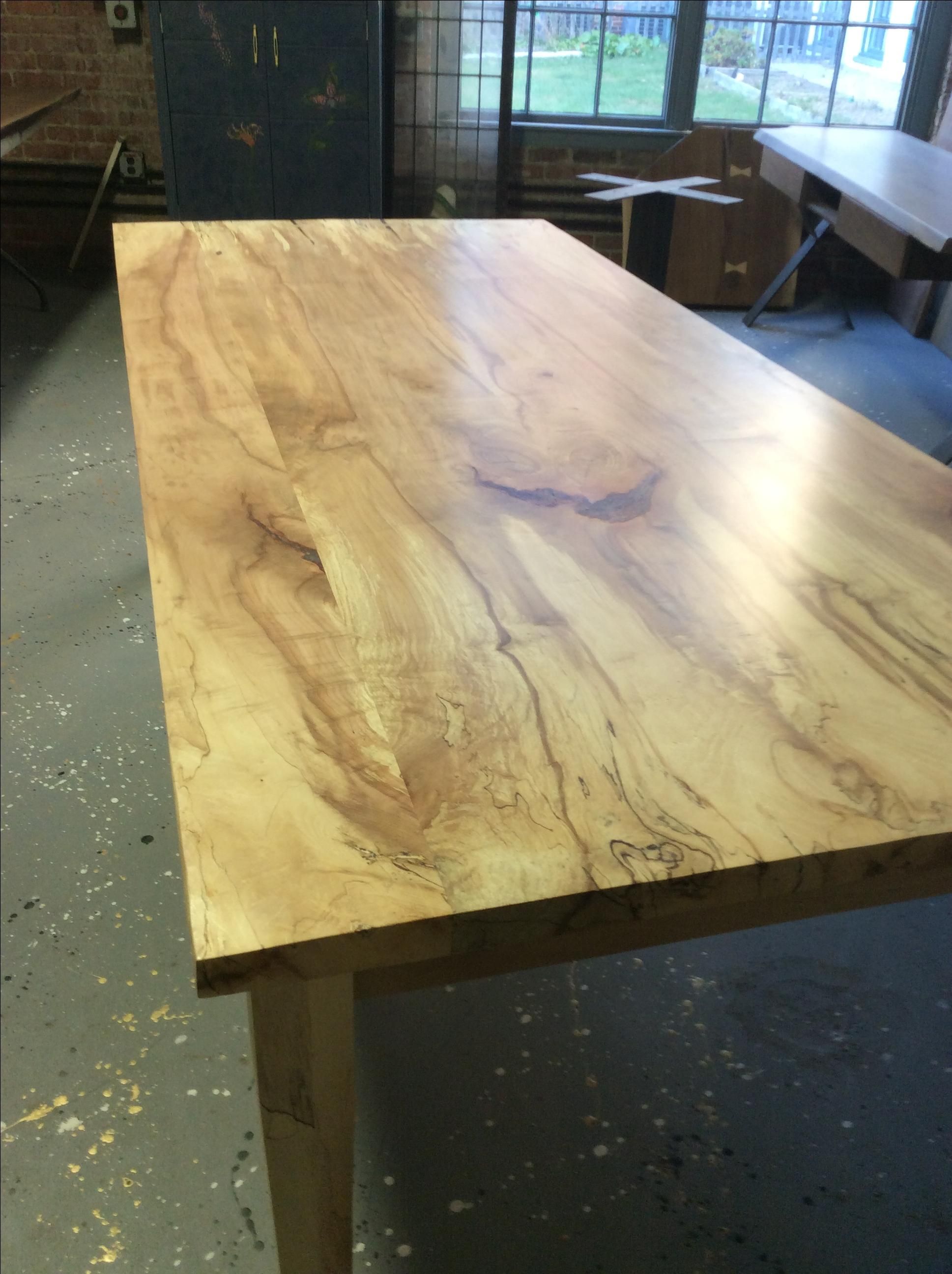 Custom Unusual Dining Table, Ready To Deliver, Local Spalted Maple
