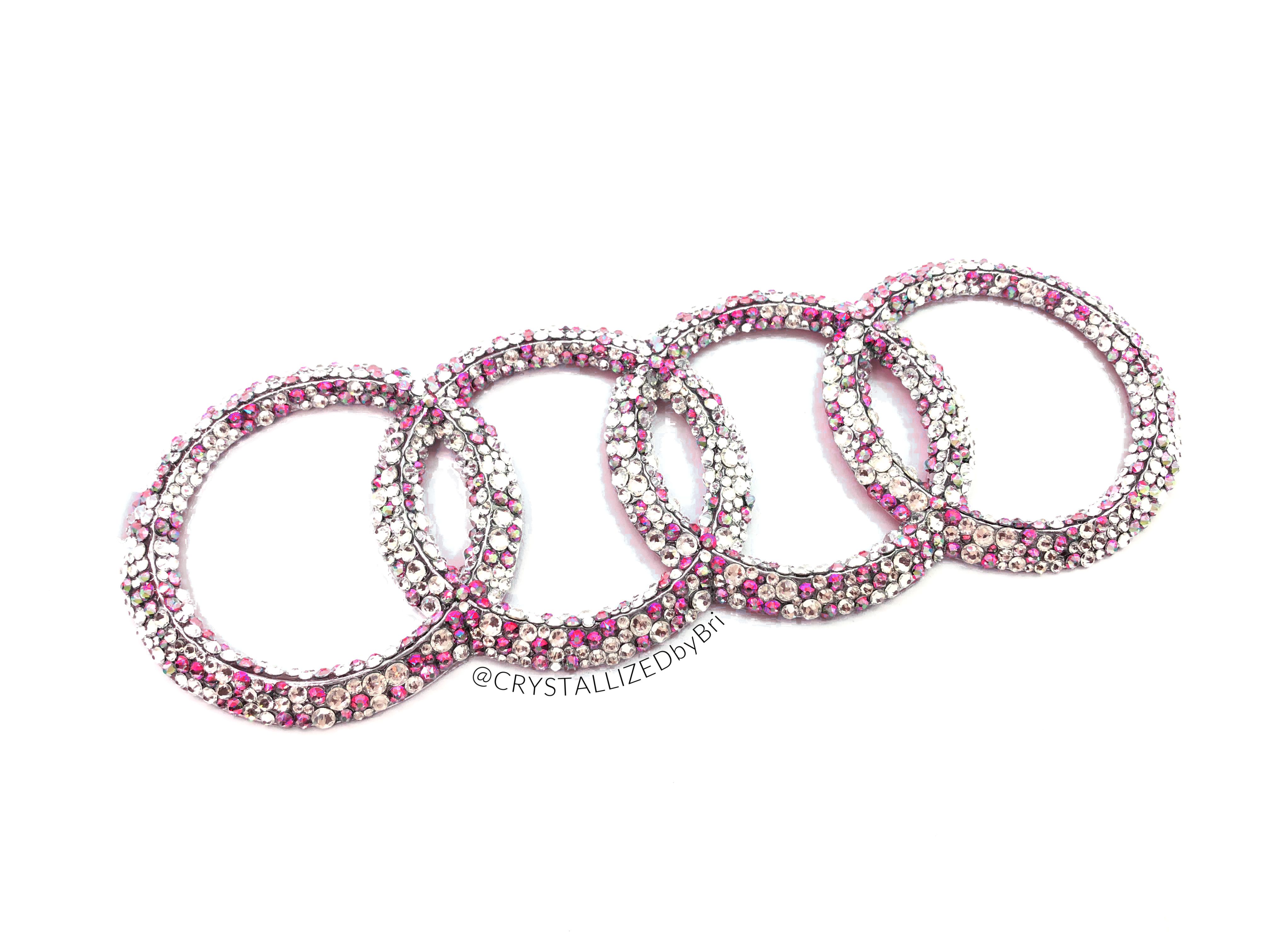 Buy Hand Crafted Pink Audi Car Emblem Genuine European Crystals  Crystallized Bling Bedazzled Rings Badge, made to order from CRYSTALL!ZED  by Bri, LLC