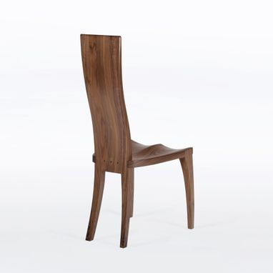 Custom Made Handmade Dining Chair In Solid Walnut Wood - Gazelle High Back
