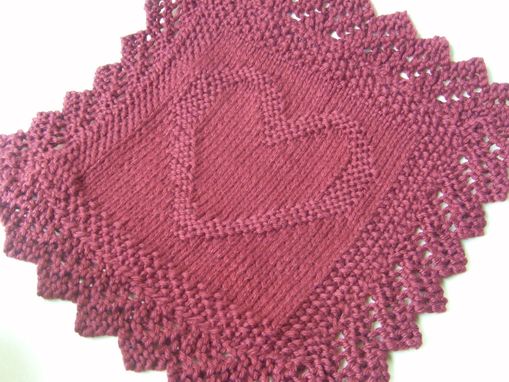 Custom Made Luxury Knit Hand Towel / Spa Wash Cloth - Heart Design