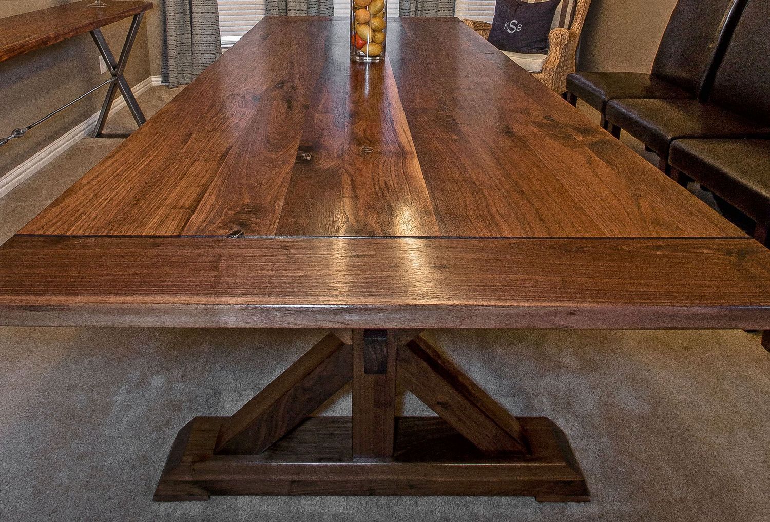 Buy Custom Made Walnut Trestle Table, made to order from KS Woodcraft