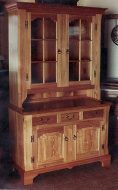 Custom Made Heart Pine China Cupboard