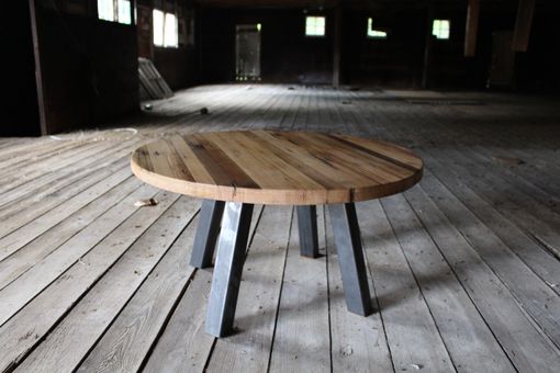 Custom Made Circular Reclaimed Wood Coffee Table