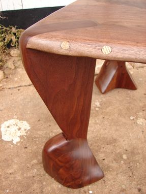 Custom Made Sculptural Mid Century Modern Walnut Live Edge Coffee Table Organic Chic Rustic Fantasy Furniture