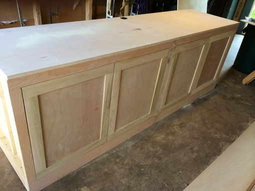 Custom Made Build-In Shelving And Base Cabinet