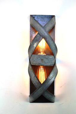 Custom Made Wine Barrel Wall Sconce - Bandeau - Made From Retired California Wine Barrel Rings