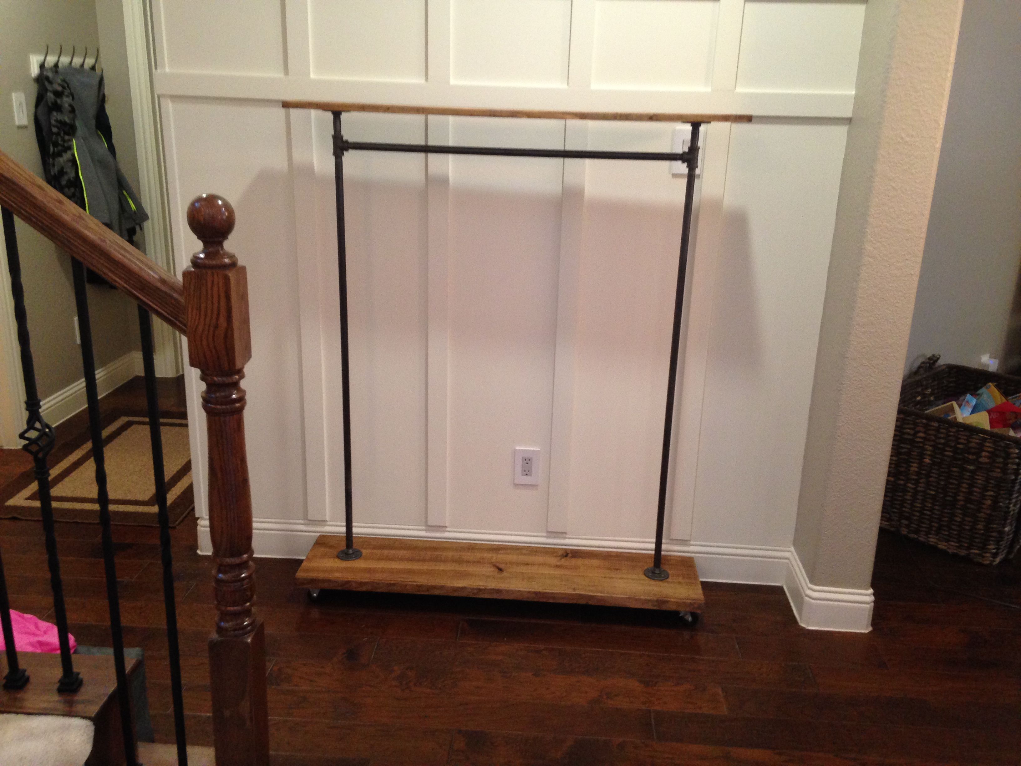 Buy Custom Industrial Urban Garment Rack With Top Shelf, made to order