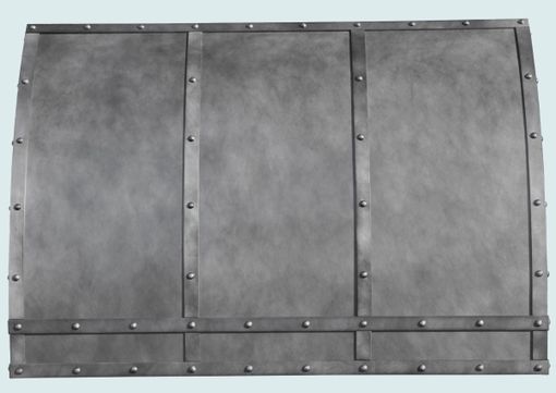 Custom Made Steel Range Hood With Zinc Straps