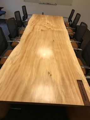 Custom Made Single Slab Cottonwood Live Edge Table For Conference Or Dining Room