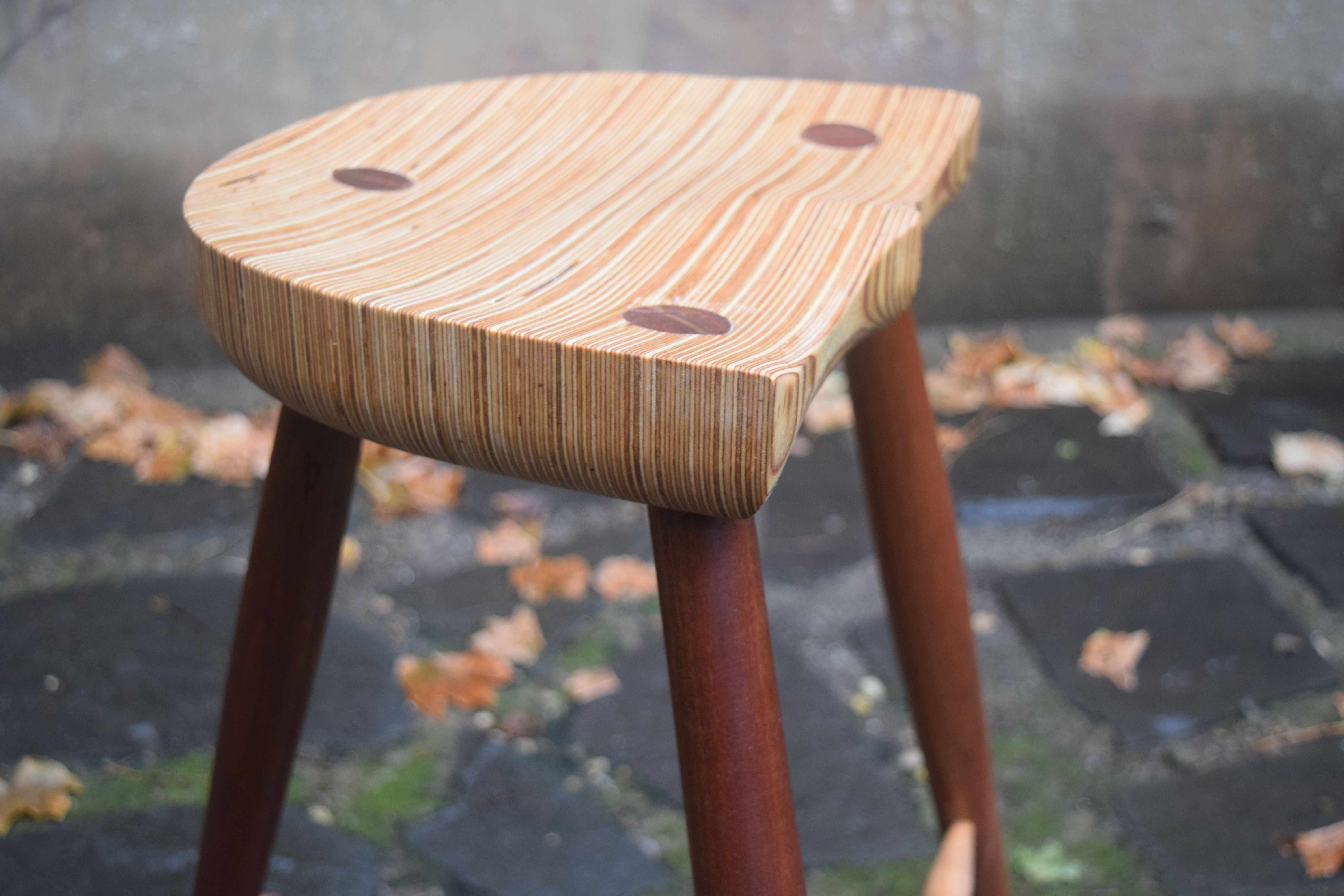 Custom Made Three Leg Stool By Harlembuilt