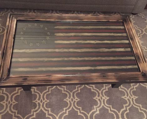 Custom Made Betsy's Colonial Freedom American Flag Coffee Table