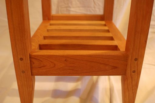Custom Made Cherry Shaker Style Nightstand / End Table With Drawer And Shelf