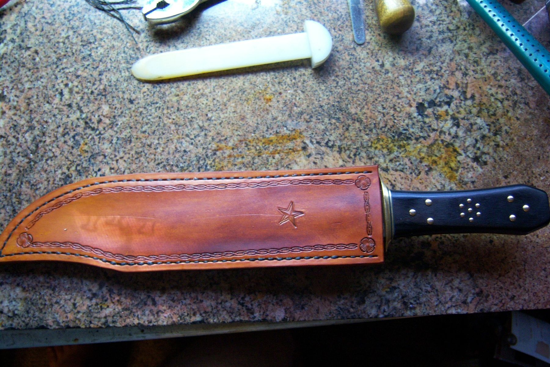 Hand Made Knife Sheaths Of Any Kind And Leather by Barbarian Leather