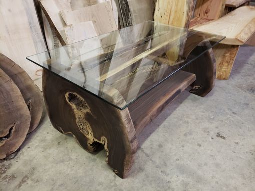 Custom Made Black Walnut Frame Glass Top With Lots Of Character