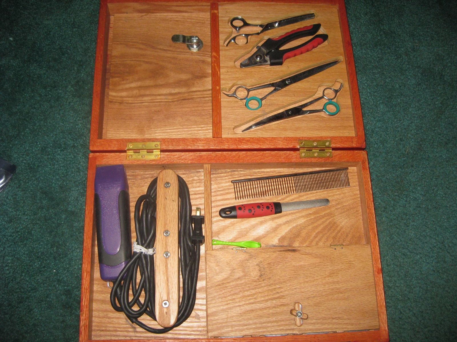 Custom Made Oak Dog Grooming Box by Cjs Woodworks