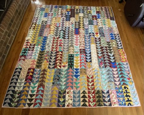 Custom Made Gorgeous Flying Geese Vintage Repo Quilt