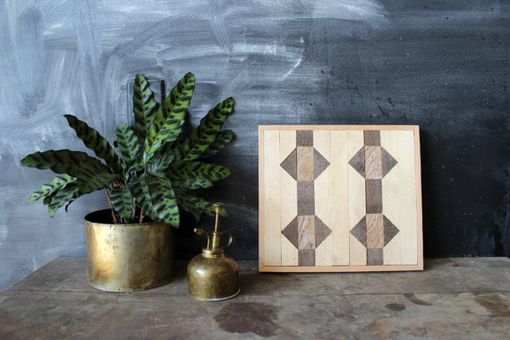 Custom Made Reclaimed Wood Geometric Wall Panel