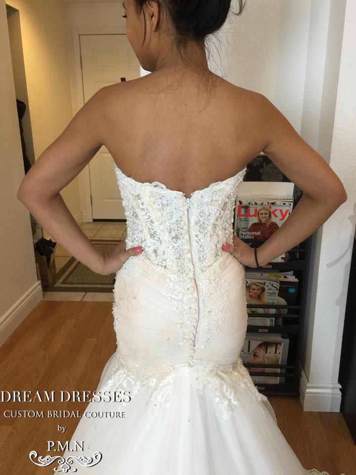 Buy Hand Made Sweetheart Strapless Trumpet Wedding Gown, made to order ...