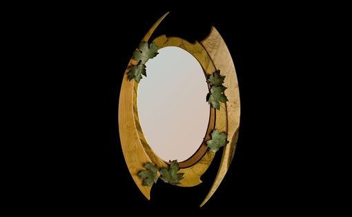 Custom Made Custom Mirror Frame Wood With Ceramic Accents