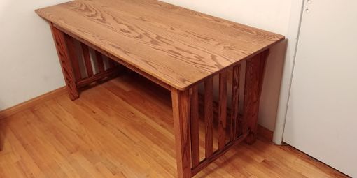 Custom Made Solid Red Oak Mission Style Desk