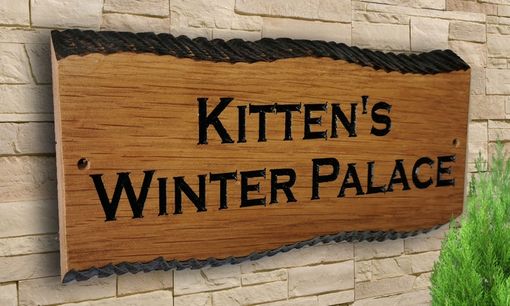 Custom Made Personalized Oak Carved Wooden Home House Number Name Sign Plaque Outdoor