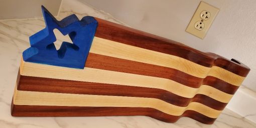 Custom Made Waving American Flag Cutting Board/Serving Tray