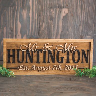 Custom Made Personalized Wedding Gift Last Name Sign  Personalized Sign Anniversary Gift Wood Sign