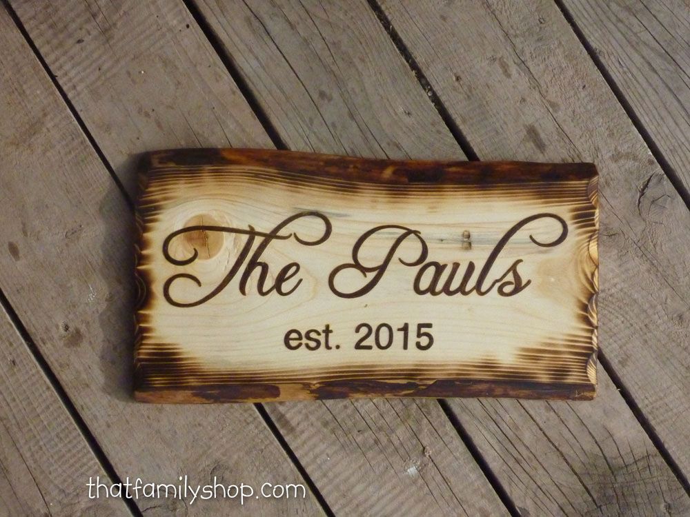 Buy Handmade Rustic Name Sign With Burned Edges made to 