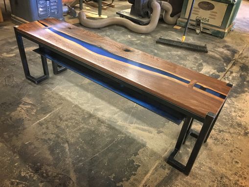 Handmade Black Walnut &amp; Blue Resin Tv Stand by Higgins ...