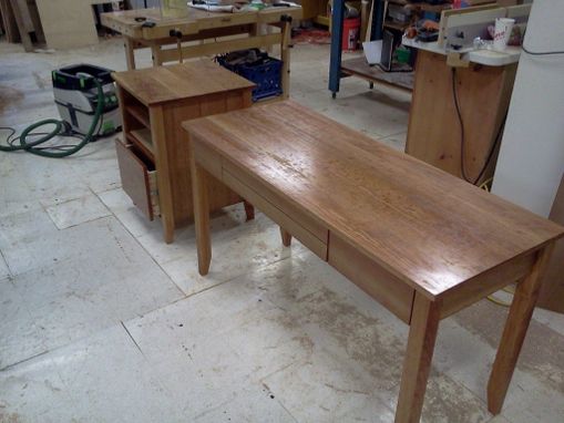 Custom Made Cherry Desk And File Cabinet