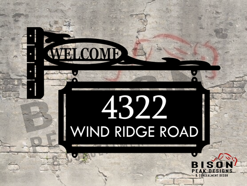 Custom Made 24in Sign Hanger With Address Plate. Personalized With Your Address. Driveway Sign.