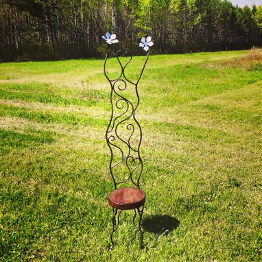 Custom Made Nature Inspired, Wrought Iron Garden Chair.