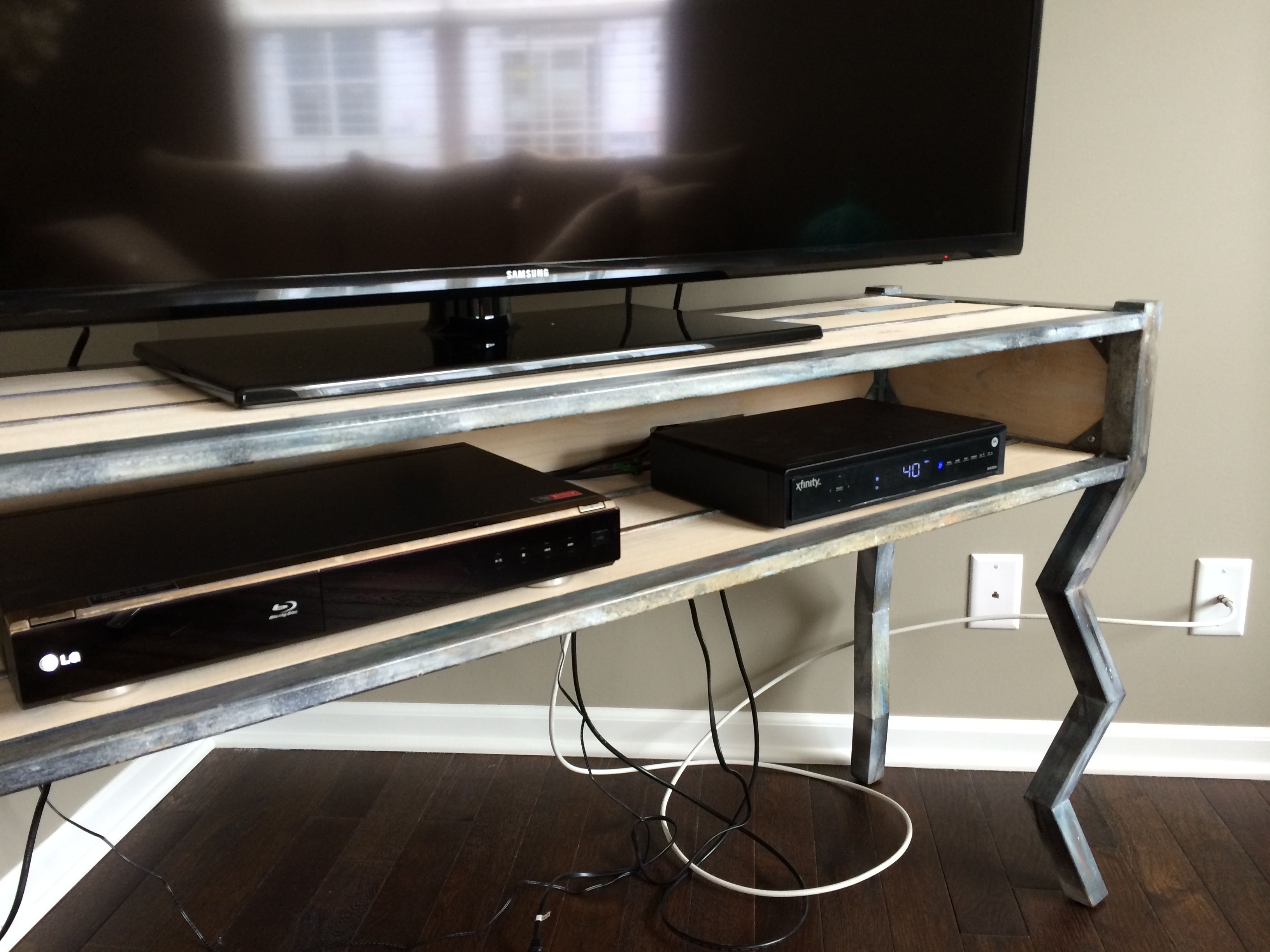 Buy Custom Metal Entertainment Stand, made to order from Decorative
