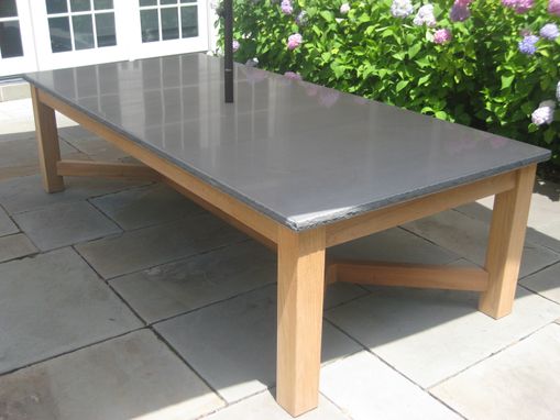 Custom Made Bluestone Teak Table