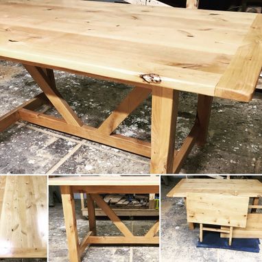 Custom Made X-Base Rustic Farmhouse Trestle Table