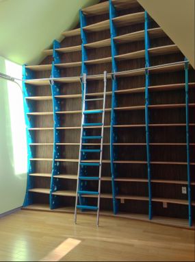 Custom Made Home Library With Library Ladder, Built In Bookcase, Bookshelf