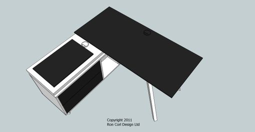 Custom Made Jen Modern Desk & Credenza Glass Top