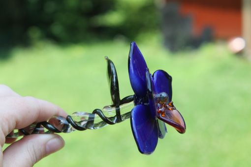 Custom Made Glass Orchid Long Stemmed Handmade
