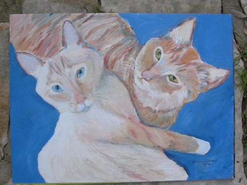 Custom Made Charlie And Desmond--Custom Cat Pet Portrait