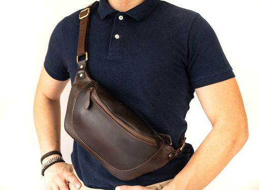 Custom Made Leather Fanny Pack, Leather Belt Bag, Adjustable Crossbody Bag, Leather Sling Bags For Men And Women