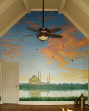 Custom Made Sunset Mosque Mural By Visionary Mural Co.
