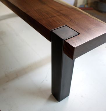 Custom Made Modern Live Edge And Glass Coffee Table
